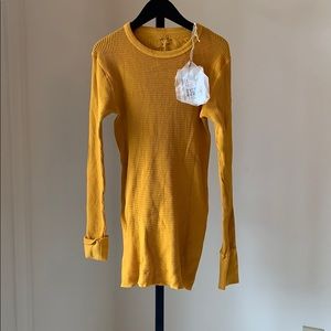 V-Room Long Sleeve Thermal. Mustard Size 2 Tags on